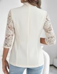 Kadın Uzun Kollu Truvakar Kol önden Düğmeli Cepli Dantelli Atlas Ceket