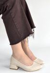 Desniy Bej Cilt Topuklu Ayakkabı