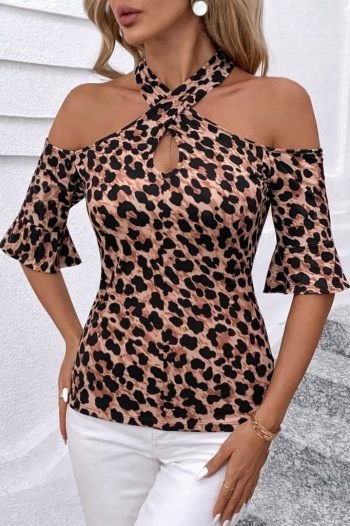 Kadın Kısa Kollu Omuzlardan Açık ön çapraz Detaylı Süprem Bluz