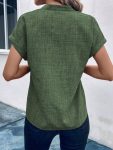 Kadın Kısa Kollu Hakim Yaka Sofya Bluz