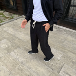 Erkek Fitilli Kadife Cepli Buggy Pantolon Oversize Rahat Kalıp – Siyah