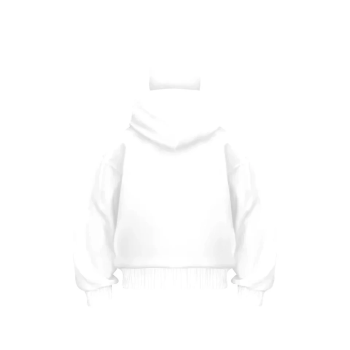 Samuray Ninja Çift Kapşonlu ZIP Fermuarlı Kanguru Çepli Tam Fermuarlı Hoodie Swetshirt - Beyaz