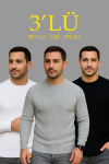 Erkek Fitilli Triko Kazak 3’lü Set – Beyaz
