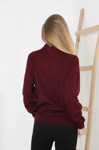 Yarım Boğaz Triko Kazak Yumuşak Dokulu Pamuklu Ince Dokuma