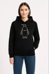 Nihilist Penguen Özel Tasarım Oversize Kapüşonlu Sweatshirt – Siyah
