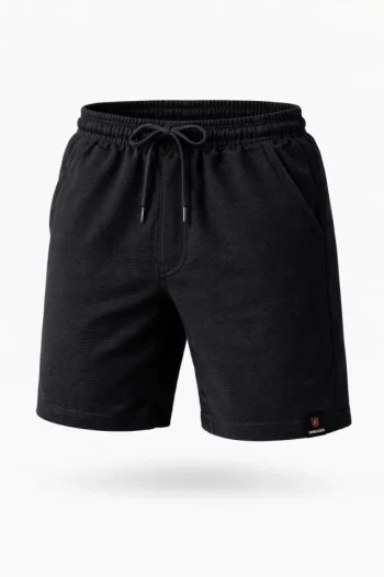 Erkek Otoban Dokuma Şort Beli Lastikli Bağcıklı