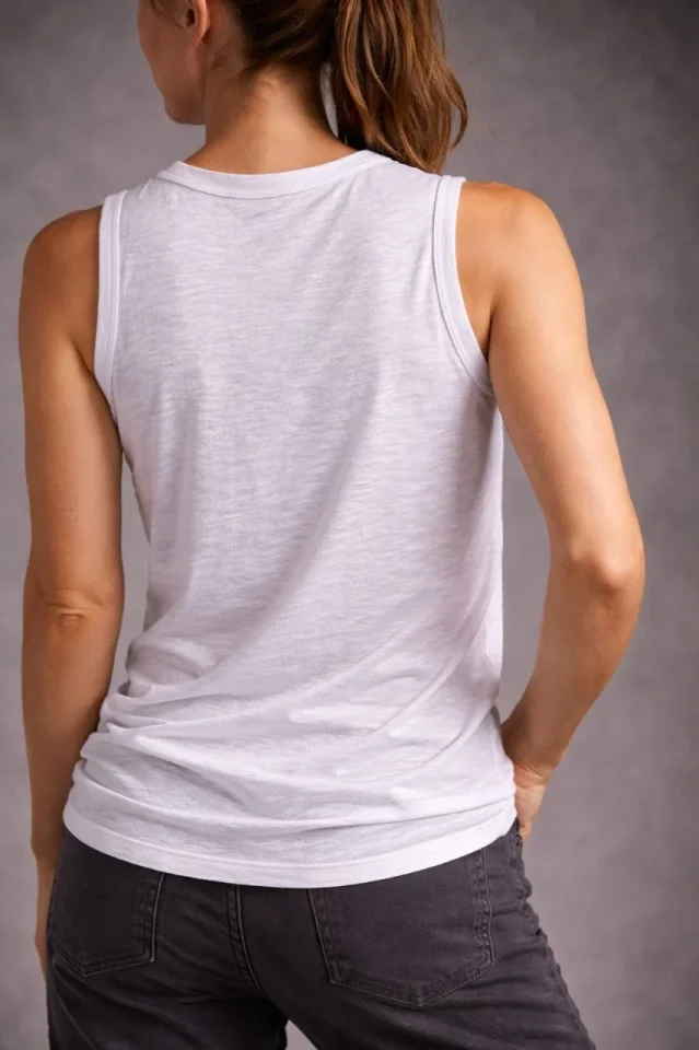 Flamlı Kumaş Sıfır Kolsuz Atlet Basic Spor Üst Flamlı Kumaş Sıfır Kolsuz Atlet Basic Spor Üst