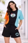 Nakışlı Tişört Şort İkili Takım Oversize Yazlık Kombin – Çok Renkli