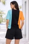 Nakışlı Tişört Şort İkili Takım Oversize Yazlık Kombin – Çok Renkli