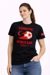 Türkiye World Cup 2026 Baskılı Tişört Futbol Temalı Forma T-Shirt – Siyah