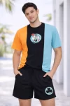 Erkek Nakışlı Tişört Şort İkili Takım Oversize Yazlık Kombin – Çok Renkli