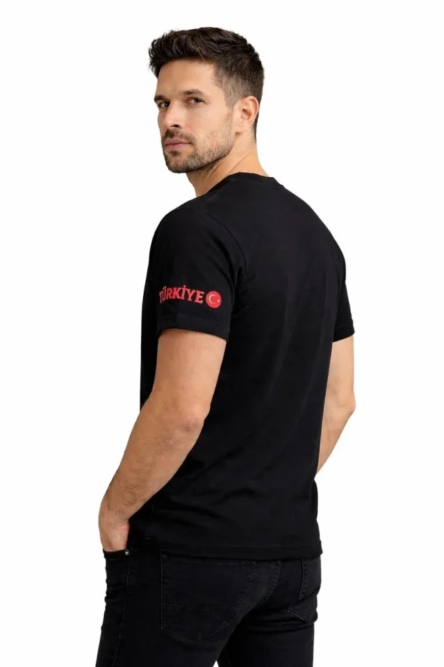 Erkek TÜRKİYE Ay Yıldız Baskılı 10 Numara Forma Tişört Taraftar T-Shirt - Siyah Erkek TÜRKİYE Ay Yıldız Baskılı 10 Numara Forma Tişört Taraftar T-Shirt - Siyah