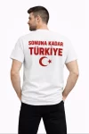 Erkek TÜRKİYE Ay Yıldız Baskılı Taraftar Forma T-Shirt – Beyaz