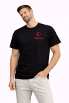 Erkek TÜRKİYE Ay Yıldız Baskılı Taraftar Forma T-Shirt – Siyah