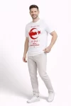 Erkek TÜRKİYE Ay Yıldız Baskılı Taraftar Forma T-Shirt – Beyaz