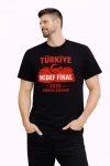 Erkek TÜRKİYE Baskılı Tişört Ay Yıldız 2026 Dünya Kupası Taraftar Forma T-Shirt – Siyah