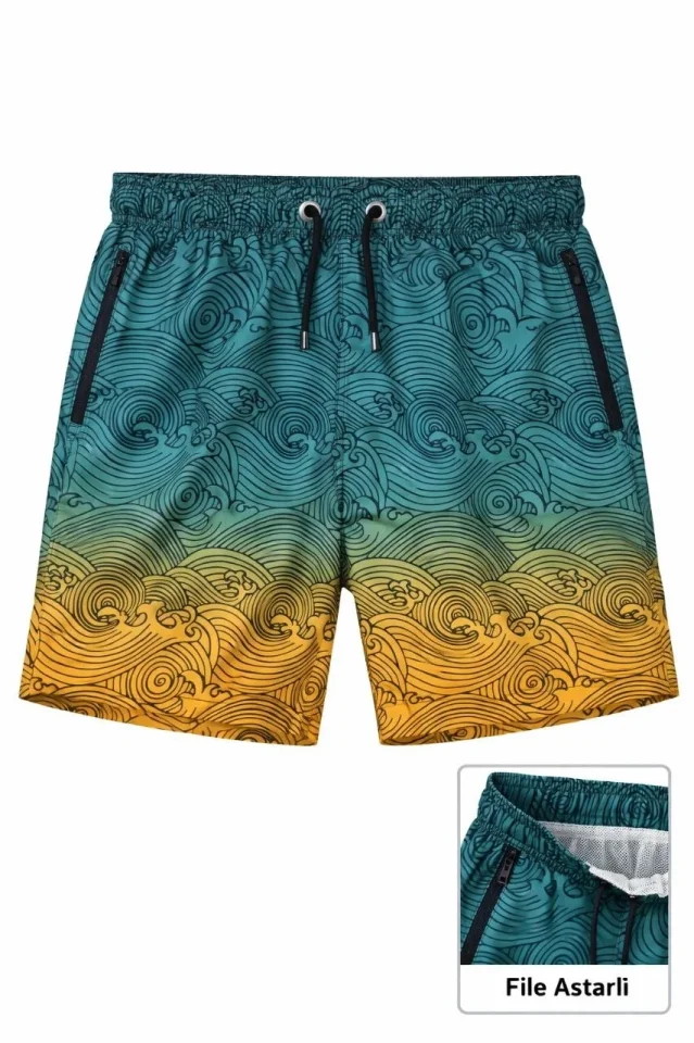 Erkek Deniz Şortu Fermuarlı Cepli File Astarlı Hızlı Kuruyan Premium - Çok Renkli Erkek Deniz Şortu Fermuarlı Cepli File Astarlı Hızlı Kuruyan Premium - Çok Renkli