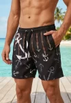 Erkek Deniz Şortu Fermuarlı Cepli File Astarlı Hızlı Kuruyan Premium – Siyah