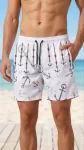 Erkek Deniz Şortu Fermuarlı Cepli File Astarlı Hızlı Kuruyan Premium – Beyaz