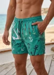 Erkek Deniz Şortu Fermuarlı Cepli File Astarlı Hızlı Kuruyan Premium – Su Yeşili