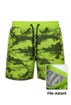 Erkek Deniz Şortu Fermuarlı Cepli File Astarlı Hızlı Kuruyan Premium – Neon Yeşili