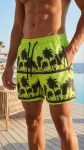 Erkek Deniz Şortu Fermuarlı Cepli File Astarlı Hızlı Kuruyan Premium – Neon Yeşili