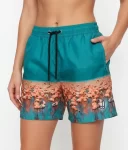 Deniz Şortu Fermuarlı Cepli File Astarlı Hızlı Kuruyan Premium – Su Yeşili