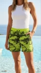 Deniz Şortu Fermuarlı Cepli File Astarlı Hızlı Kuruyan Premium – Neon Yeşili
