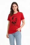 Atatürk Baskılı Tişört Kısa Kollu Bisiklet Yaka T-Shirt – Kırmızı