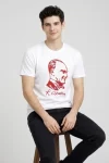 Erkek Atatürk Baskılı Tişört Kısa Kollu Bisiklet Yaka T-Shirt – Beyaz