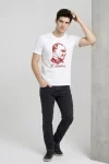 Erkek Atatürk Baskılı Tişört Kısa Kollu Bisiklet Yaka T-Shirt – Beyaz