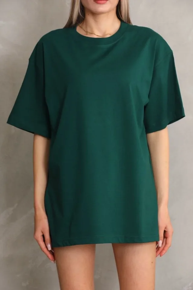 Regular Fit Tişört Bisiklet Yaka Yazlık Kısa Kol Basıc T-Shirt - Yeşil Regular Fit Tişört Bisiklet Yaka Yazlık Kısa Kol Basıc T-Shirt - Yeşil