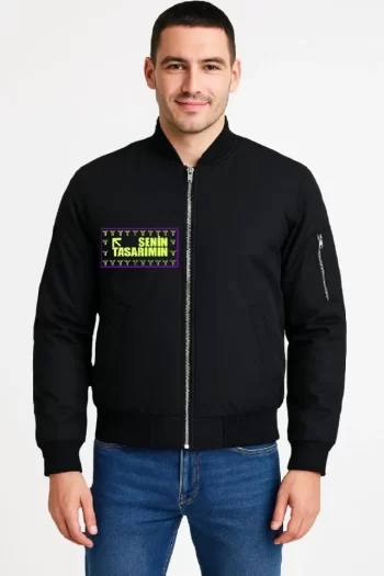 Ön Arka Bomber Ceket - Siyah