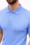 Erkek Yazlık Triko Tişört Kısa Kol Polo Yaka Düğmeli T-Shirt – Bebek Mavisi