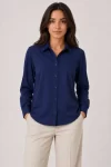 Uzun Kol Gömlek Düğmeli Klasik Yaka Günlük Ve Ofis Şıklığına Uygun – Lacivert