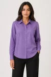 Uzun Kol Gömlek Düğmeli Klasik Yaka Günlük Ve Ofis Şıklığına Uygun – Mor