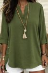 Kadın Truvakar Kol Hakim Yakalı Yandan Düğme Detaylı Aerobin Bluz