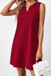 Kadın Askılı V Yakalı Mini Ithal Krep Elbise