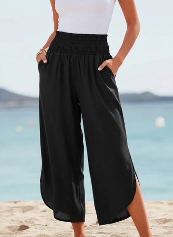 Kadın Yüksek Bel Yandan Yırtmaç Detaylı Aerobin Pantolon