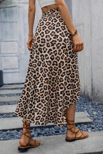 Kadın Yüksek Bel çiçek Desenli önü Asimetrik Detaylı Uzun Süprem Etek