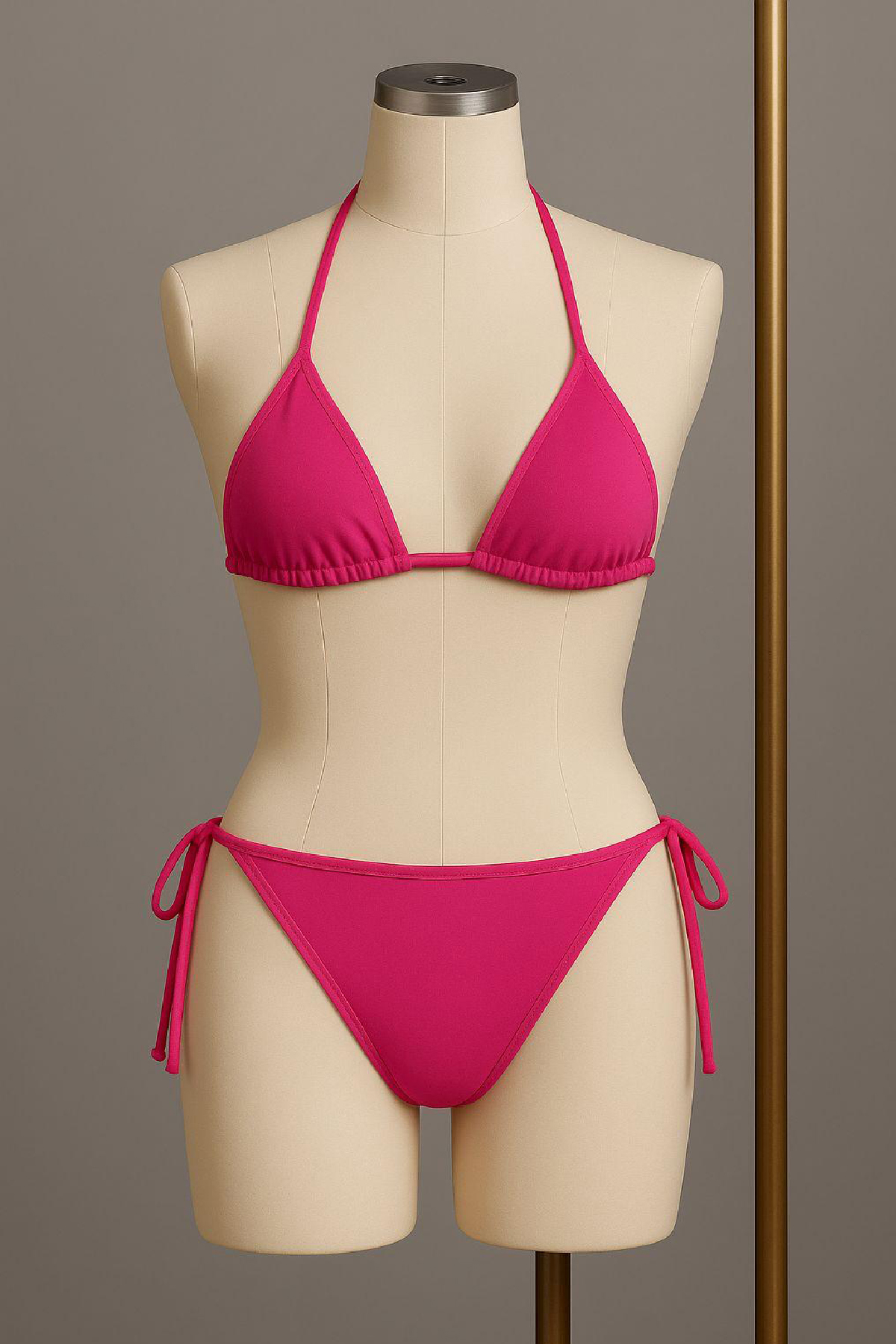 Kadın Fuşya Yandan Bağlamalı Bikini Mayo Takımı Kadın Fuşya Yandan Bağlamalı Bikini Mayo Takımı