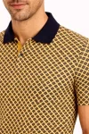 Erkek Pike Kumaş Polo Yaka Desenli Tişört Kısa Kol Yazlık T-Shirt – Sarı