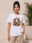 Balkabağı Hayalet Baskılı Tişört Kısa Kol Yazlık T-Shirt – Beyaz