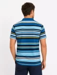 Erkek Çizgili Polo Yaka Tişört Kısa Kol Yazlık T-Shirt Regular Fit – Mavi