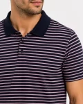 Erkek Pike Kumaş Gül Kurusu Çizgili Polo Yaka Tişört Kısa Kol T-Shirt – Siyah