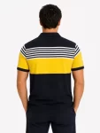 Erkek Pike Kumaş Çizgili Polo Yaka Tişört Kısa Kol Yazlık T-Shirt – Lacivert