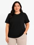 Battal Big Size Basic Tişört Bisiklet Yaka Rahat Kalıp T-Shirt – Siyah