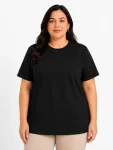Battal Big Size Basic Tişört Bisiklet Yaka Rahat Kalıp T-Shirt – Siyah