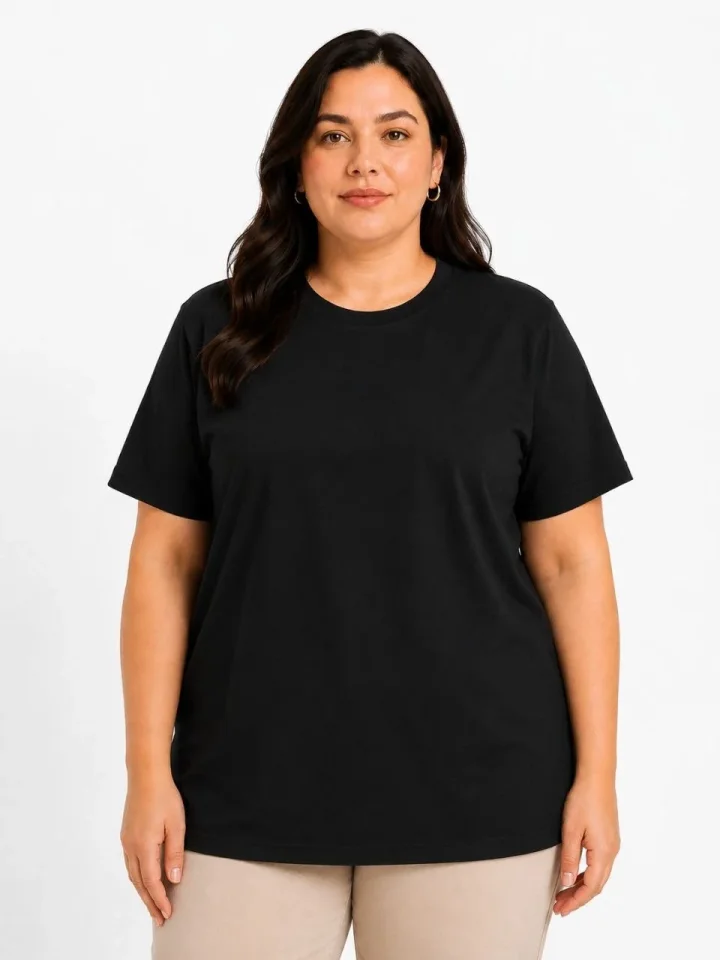 Battal Big Size Basic Tişört Bisiklet Yaka Rahat Kalıp T-Shirt - Siyah Battal Big Size Basic Tişört Bisiklet Yaka Rahat Kalıp T-Shirt - Siyah