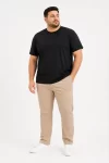 Erkek Battal Big Size Basic Tişört Bisiklet Yaka Rahat Kalıp T-Shirt – Siyah